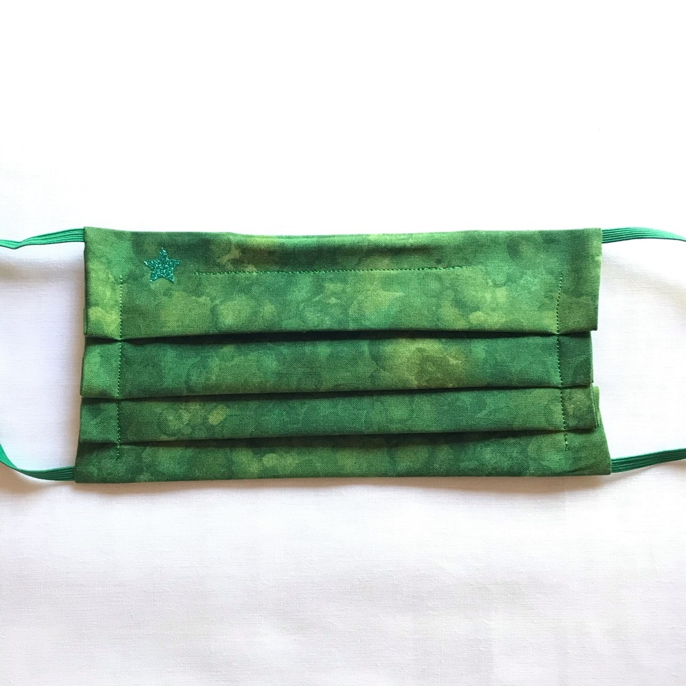 NWT - Handmade Adult Cloth Mask in green print